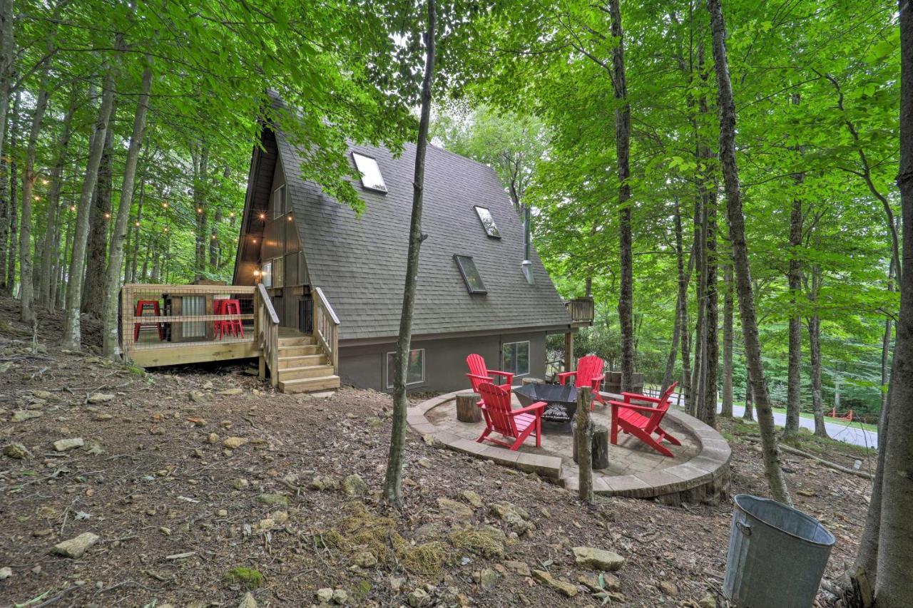 A-Frame Cabin With Hot Tub 1 Mi To Beech Mountain! Kültér fotó