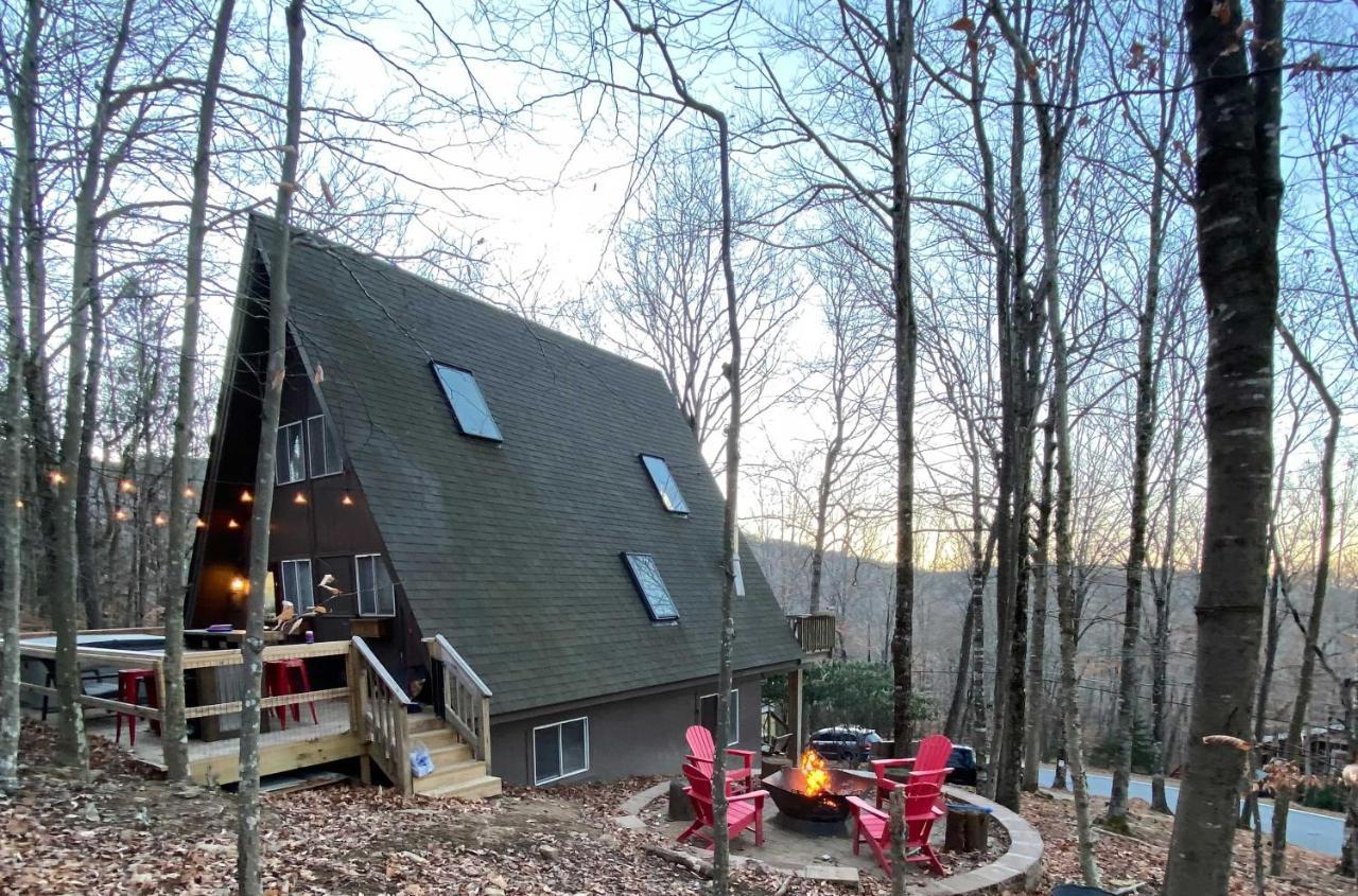 A-Frame Cabin With Hot Tub 1 Mi To Beech Mountain! Kültér fotó
